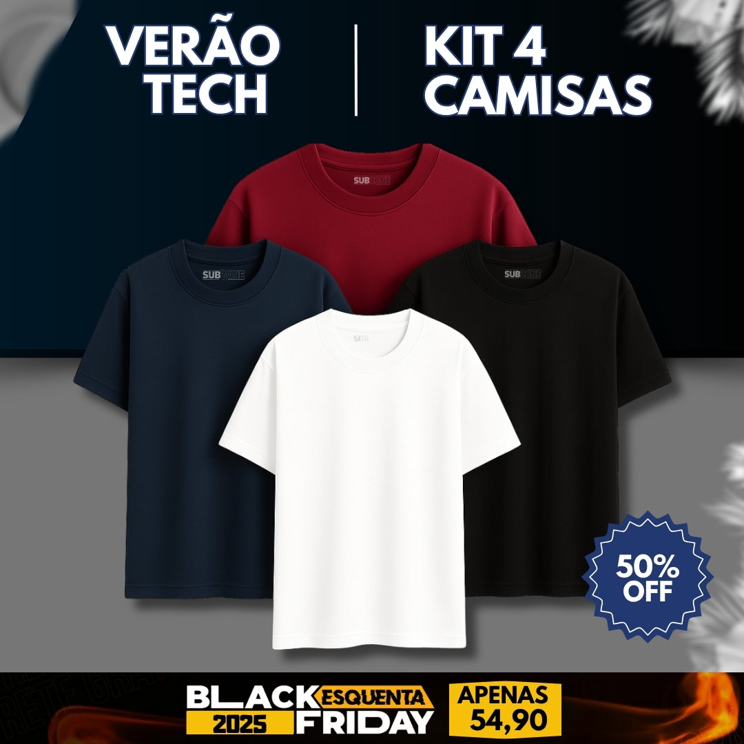 Kit 4 Camisetas Verão Tech Basic SubZone