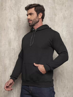 Moletom Liso Algodão Unissex Blusa De Frio Canguru Flanelado