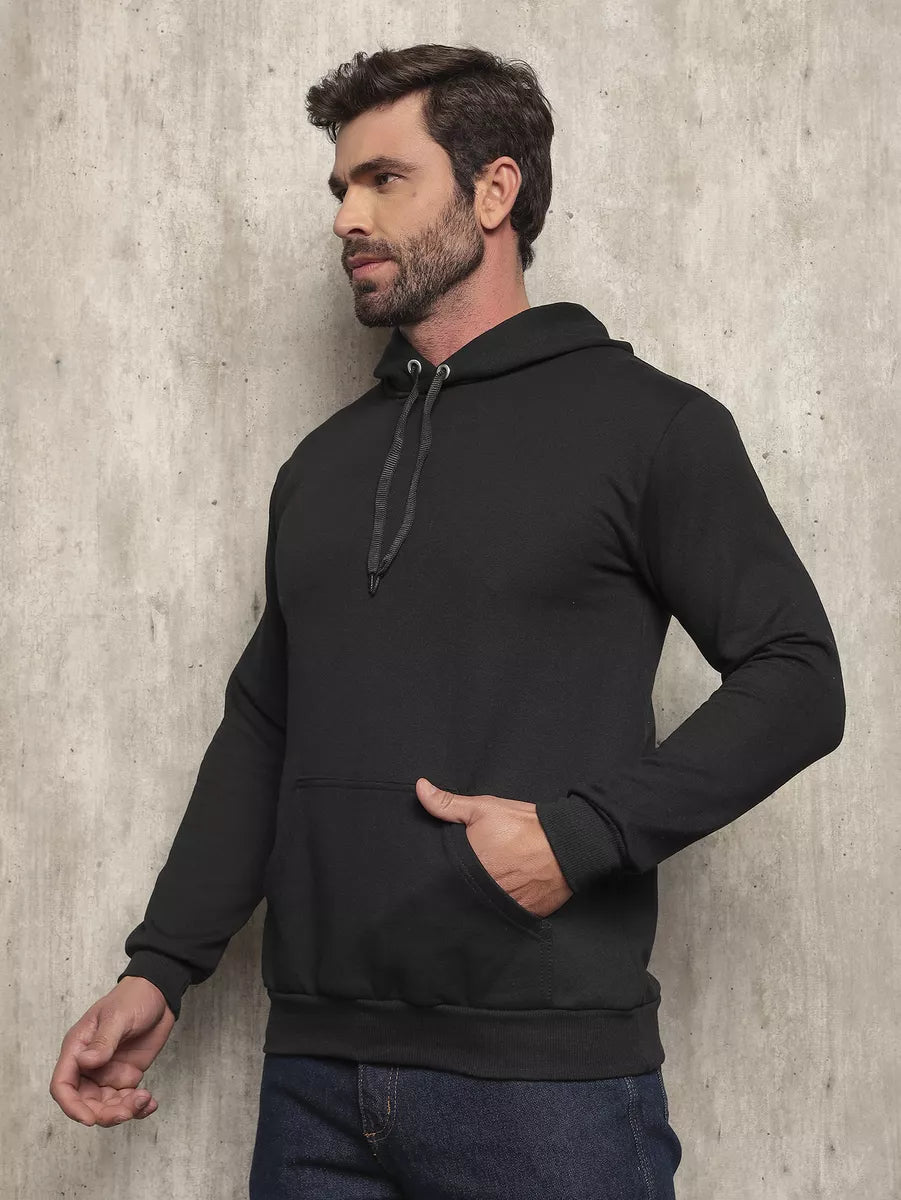 Moletom Liso Algodão Unissex Blusa De Frio Canguru Flanelado