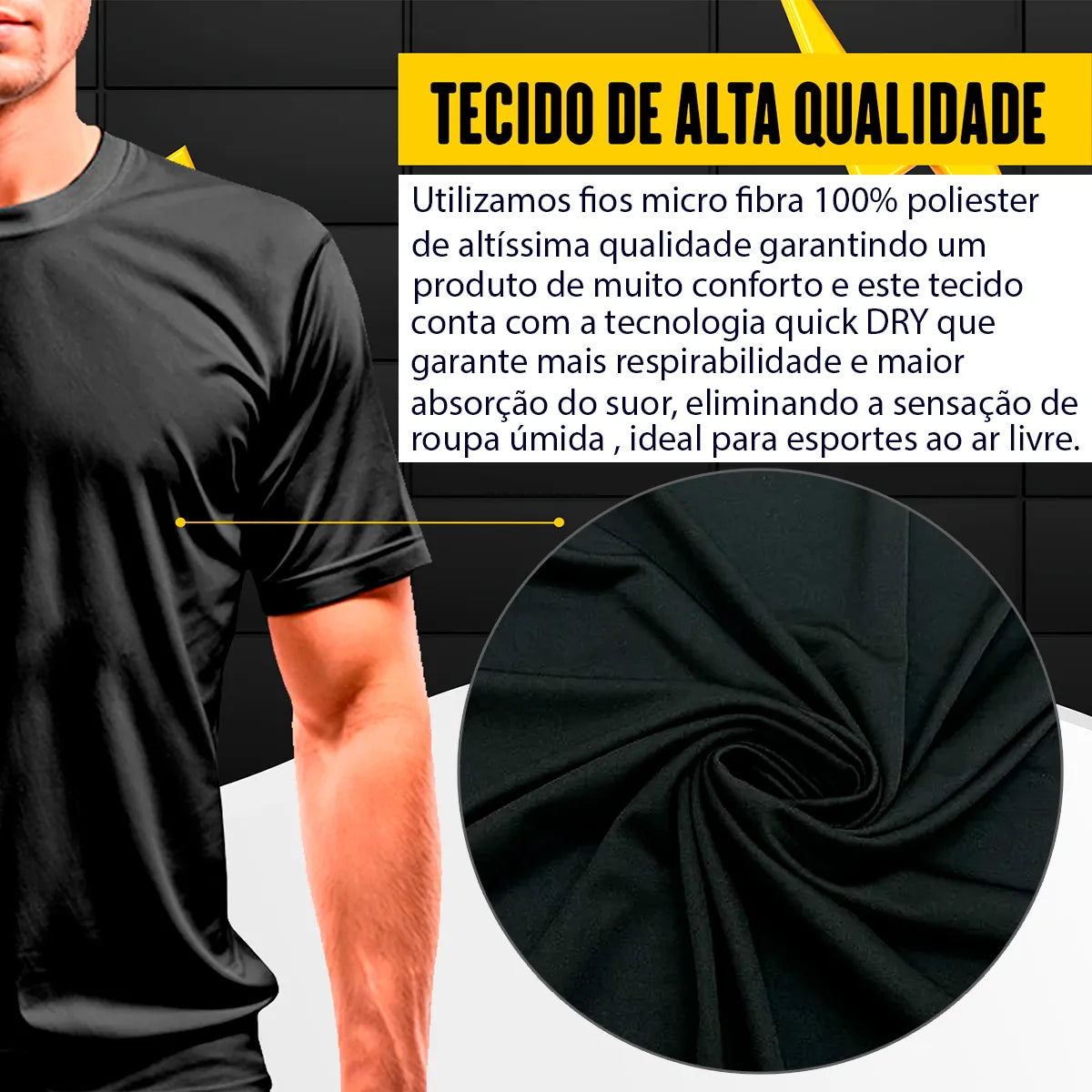 Kit 3 Camisetas Dry Fit Treino Lisa Premium Uv50+ Anti Suor