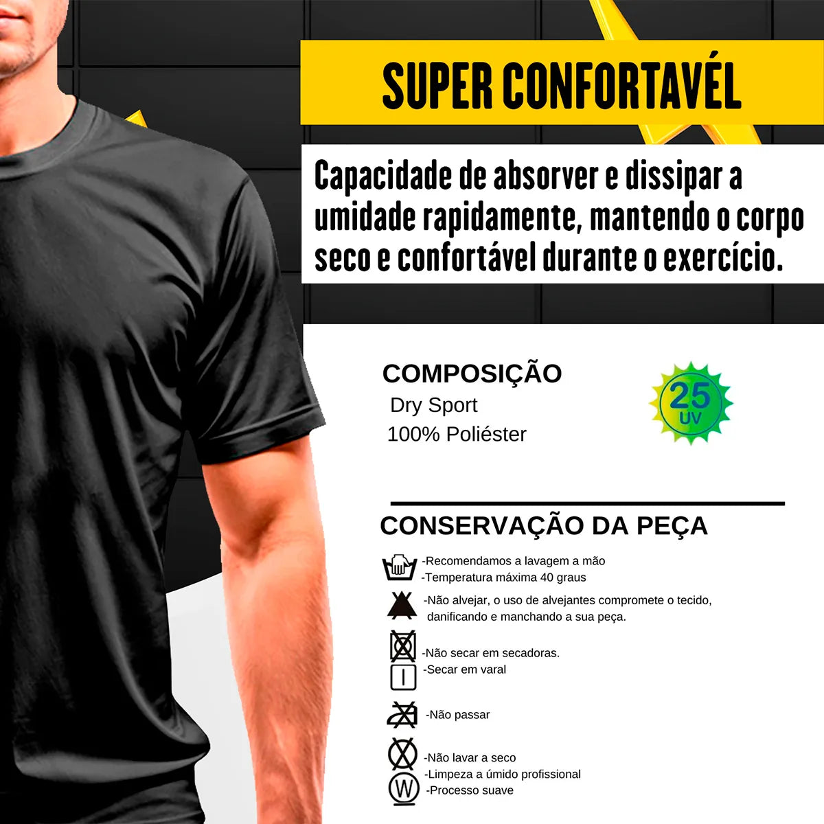 Kit 3 Camisetas Dry Fit Treino Lisa Premium Uv50+ Anti Suor