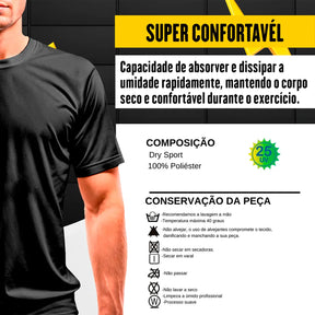 Kit 3 Camisetas Dry Fit Treino Lisa Premium Uv50+ Anti Suor