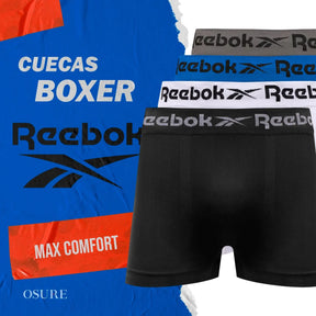 Kit 6 Cuecas Boxer Reebok Microfibra Sem Costura Original