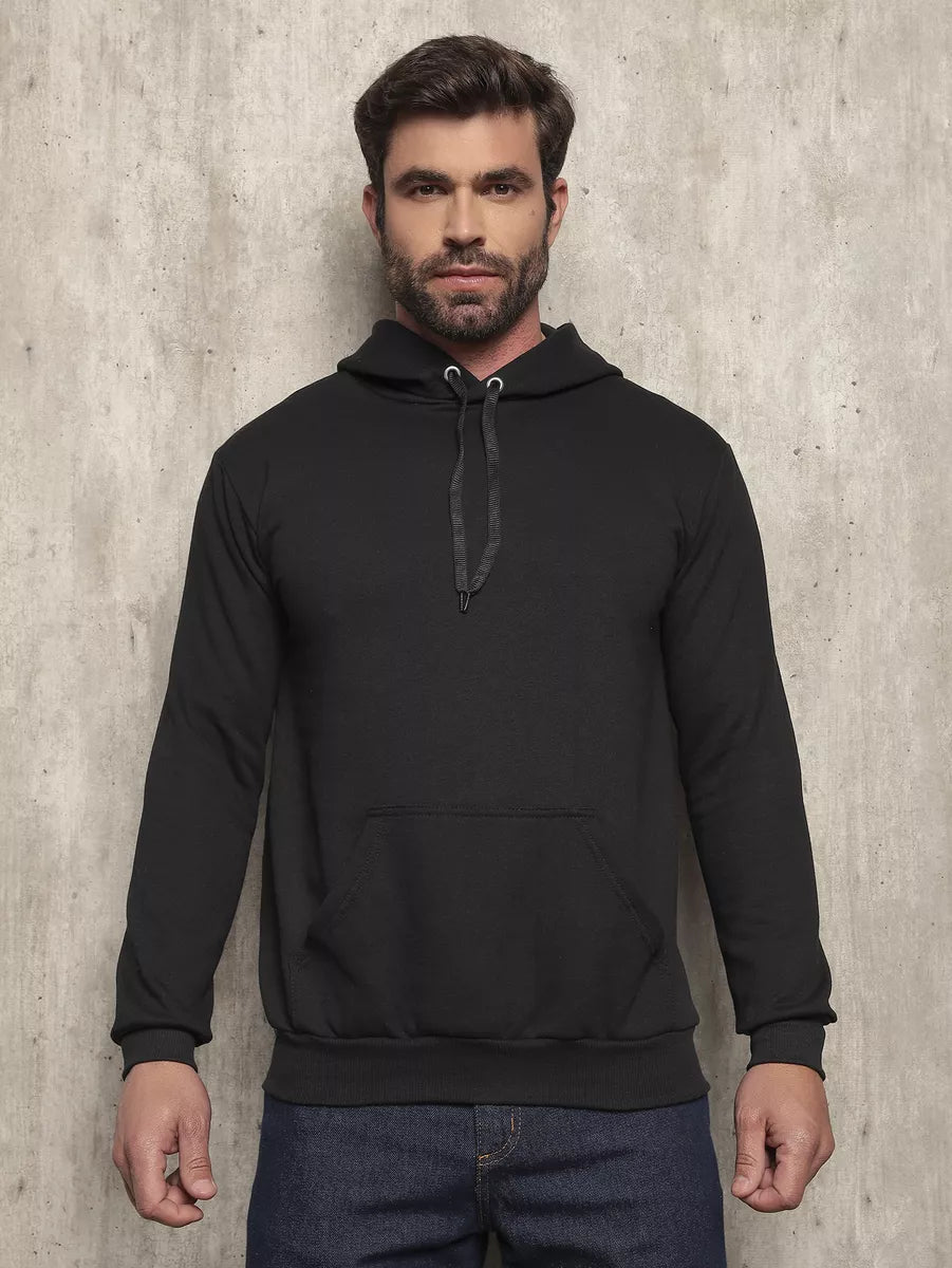 Moletom Liso Algodão Unissex Blusa De Frio Canguru Flanelado