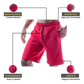 Kit 4 Bermuda Masculina Short Moletom Leve Caminhad